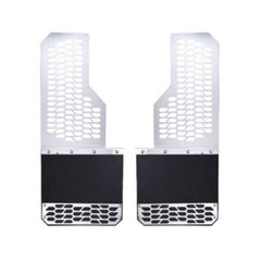 Putco 17-20 Ford SuperDuty Dually - (Fits Rear) - Set of 2 Mud Skins - Brushed SS w/ Hex Shield