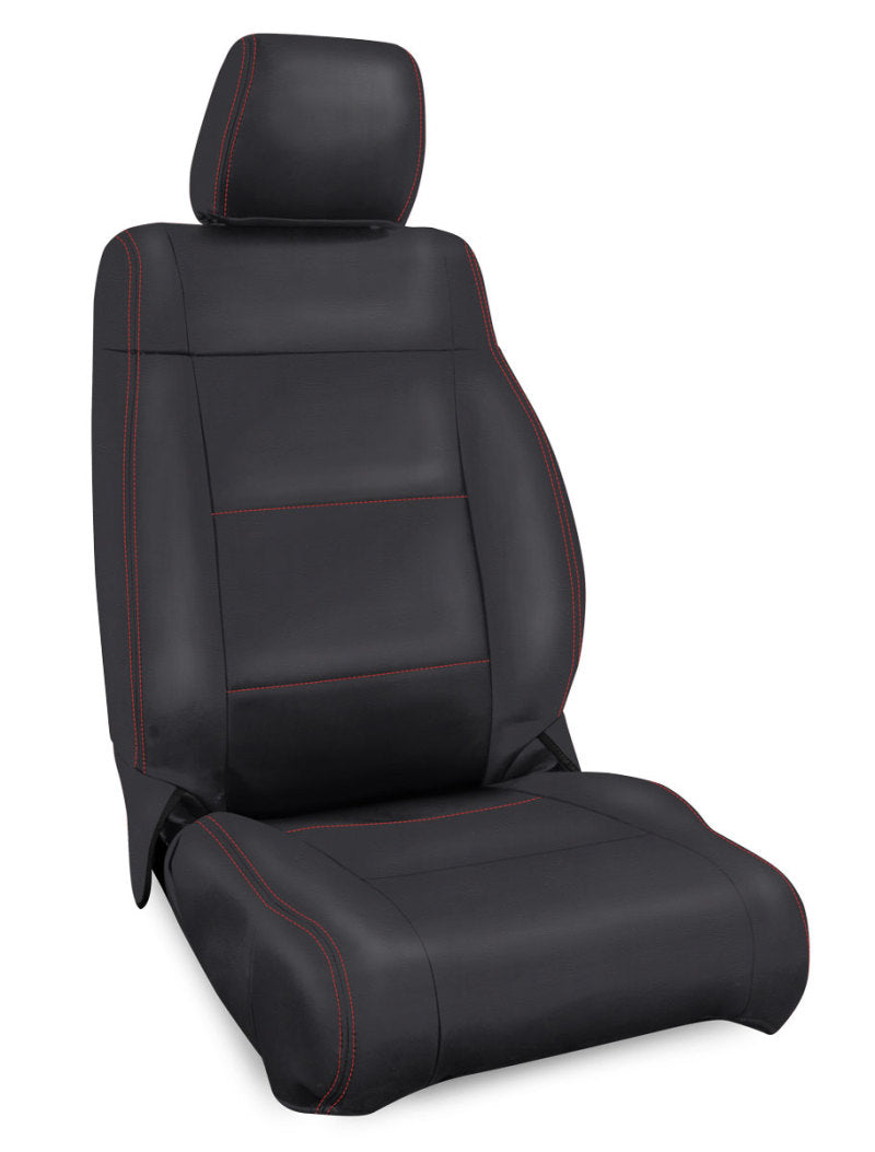 PRP 11-12 Jeep Wrangler JK Front Seat Covers/2 door or 4 door (Pair) - Black with Red Stitching