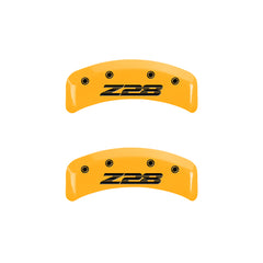 MGP 4 Caliper Covers Engraved Front Camaro Rear Z28 Yellow Finish Black Char 1997 Chevy Camaro