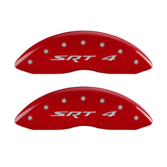MGP 4 Caliper Covers Engraved Front & Rear SRT4 Red finish silver ch