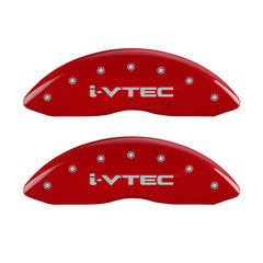 MGP 4 Caliper Covers Engraved Front & Rear I-Vtec Red Finish Silver Char 2017 Acura MDX
