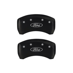 MGP 4 Caliper Covers Engraved Front & Rear Oval logo/Ford Red finish silver ch