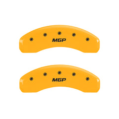 MGP 4 Caliper Covers Engraved Front & Rear MGP Yellow Finish Black Char 2009 Lincoln Navigator
