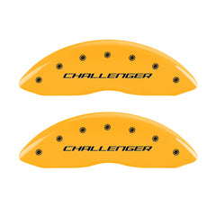 MGP 4 Caliper Covers Engraved Front & Rear Block/Challenger Yellow finish black ch