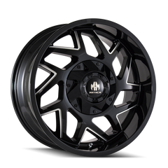 Mayhem 8106 Hatchet 20x9 / 5x139.7 BP / 0mm Offset / 110mm Hub Black w/ Milled Spokes Wheel