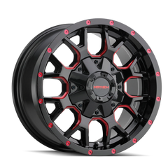 Mayhem 8015 Warrior 17x9 / 8x165.1 BP / -12mm Offset / 130.8mm Hub Black w/ Prism Red Wheel