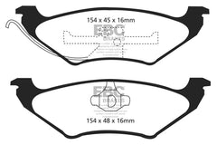 EBC 90-94 Ford Crown Victoria Redstuff Rear Brake Pads