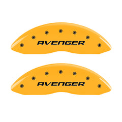 MGP 4 Caliper Covers Engraved Front & Rear With out stripes/Avenger Yellow finish black ch