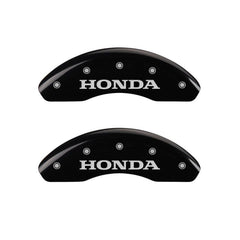 MGP 4 Caliper Covers Engraved Front Honda Engraved Rear H Logo Black finish silver ch