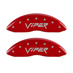 MGP 4 Caliper Covers Engraved Front Gen 2/Viper Engraved Rear Gen 2/Snake Red finish silver ch