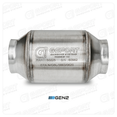 GESI G-Sport 400 CPSI GEN 2 EPA Compliant 2.5in Inlet/Outlet Catalytic Converter-4in x 4in-350-500HP
