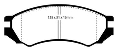 EBC 91-93 Nissan NX 2.0 (ABS) Redstuff Front Brake Pads
