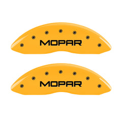 MGP 4 Caliper Covers Engraved Front & Rear Mopar Yellow Finish Black Char 2010 Dodge Ram 2500