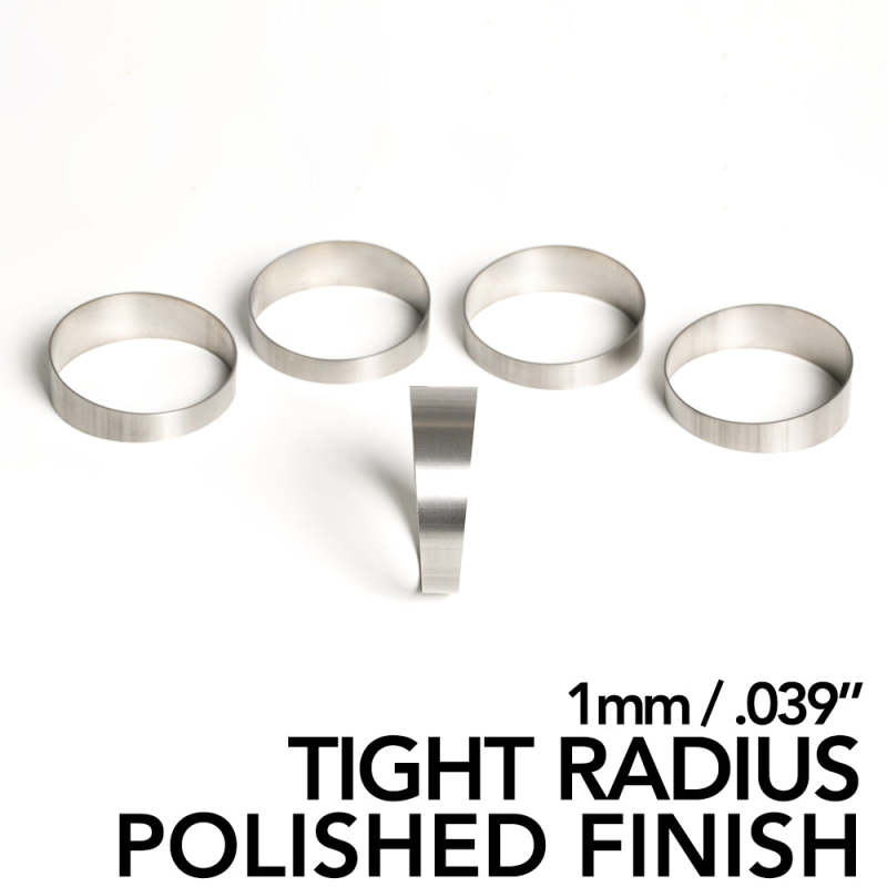 Ticon Industries 2in Diameter 1.5D Tight Radius 1mm/.039in Polished Titanium Pie Cut - 5pk