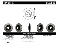 StopTech 1/02-05 Infiniti G35 (alloy disc) / 6/02-05 Nissan 350Z Slotted & Drilled Left Front Rotor