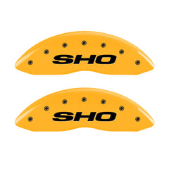 MGP 4 Caliper Covers Engraved Front & Rear SHO Yellow finish black ch