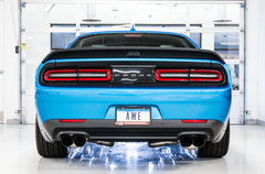 AWE Tuning 2015+ Dodge Challenger 6.4L/6.2L Non-Resonated Touring Edition Exhaust - Quad Black Tips