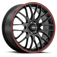 Maxxim Maze 16x7 8x100/114.3 ET40 Black/Red Stripe