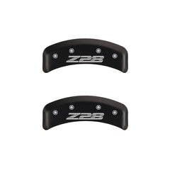 MGP 4 Caliper Covers Engraved Front Gen 4/Camaro Engraved Rear Gen 4/Z28 Red finish silver ch