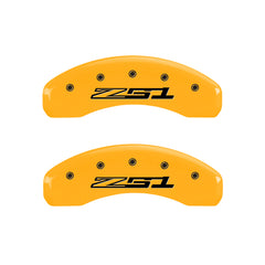 MGP Front set 2 Caliper Covers Engraved Front Bowtie Black finish silver ch