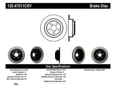 Stoptech 02-05 WRX Rear CRYO-STOP Rotor