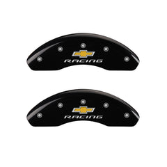 MGP 4 Caliper Covers Engraved Front & Rear Chevy racing Black finish silver ch