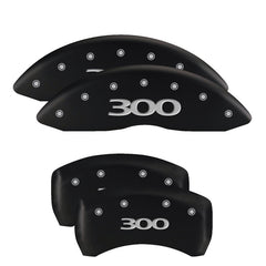 MGP 4 Caliper Covers Engraved Front & Rear 300 Black finish silver ch