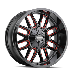 Mayhem 8107 Cogent 20x10 / 5x127 BP / -19mm Offset / 87.1mm Hub Black w/ Prism Red Wheel