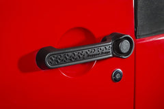 Rugged Ridge Elite Dr Hndle Inserts Black Tread 2Dr 07-18 Jeep Wrangler JK