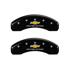 MGP 4 Caliper Covers Engraved F & R Chevy Racing Black Finish Silver Char 2019 Chevrolet Camaro