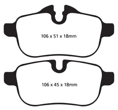 EBC 09+ BMW Z4 3.0 (E89) Yellowstuff Rear Brake Pads