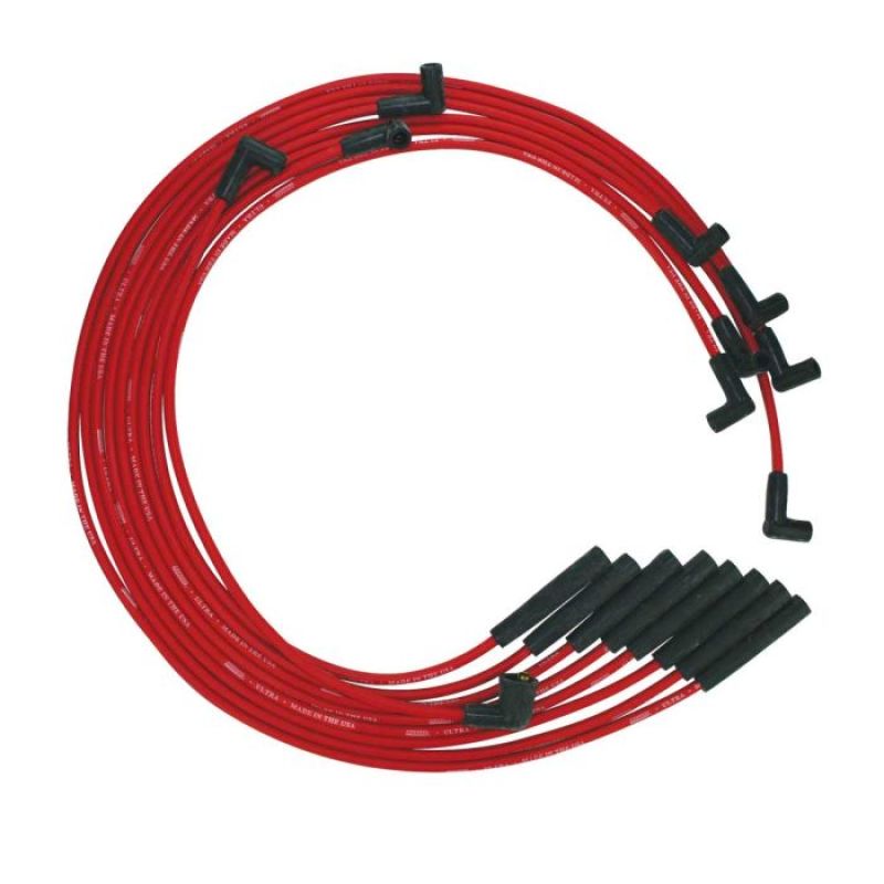 Moroso BB Chrysler Mopar 361/383/400/440 Str Plug HEI Ultra Spark Plug Wire Set - Red