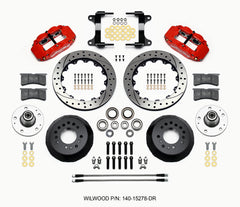 Wilwood Narrow Superlite 6R Front Hub Kit 12.88in Drill Red 82-92 Camaro//Firebird