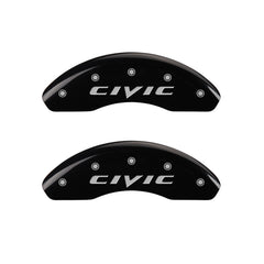 MGP 4 Caliper Covers Engraved Front & Rear Mgp Yellow Finish Black Char 2017 Honda Civic