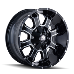 Mayhem 8103 Fierce 22x12 / 6x135 BP / -44mm Offset / 106mm Hub Black w/ Milled Spokes Wheel