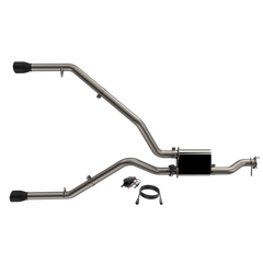 QTP 19-20 Ram 1500 304SS Screamer Cat-Back Exhaust Rear Split Exit w/4.5in Black Tips