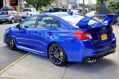 Rally Armor 15-21 Subaru WRX/STI (Sedan ONLY) Black UR Mud Flap w/ Green Logo