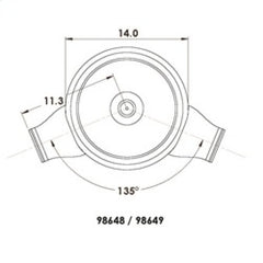 Spectre Low Profile Air Box 14in. OD x 5-13/32in. H / 135 Degree Inlet - Chrome