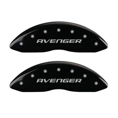 MGP 4 Caliper Covers Engraved Front & Rear With out stripes/Avenger Black finish silver ch