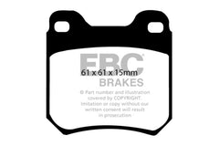 EBC 98 Saab 9-3 2.0 Turbo Yellowstuff Rear Brake Pads