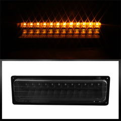 Xtune GMC Yukon 92-93 Crystal Headlights w/ Corner & LED Bumper Black HD-JH-GMCCK88-LED-AM-BK-SET