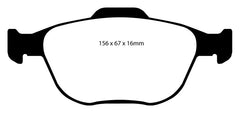 EBC 02-04 Ford Focus 2.0 SVT Redstuff Front Brake Pads