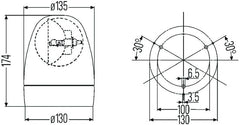 Hella Rotating Beacon H 12V Yellow Mg12 2Rl