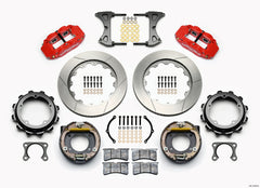 Wilwood Narrow Superlite 4R Rear P-Brk Kit 14.00in Red Strange Eng Floater 3.49in Offset