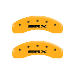 MGP 4 Caliper Covers Engraved Front Cadillac Rear SRX Yellow Finish Black Char 2010 Cadillac SRX
