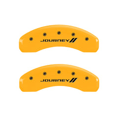 MGP 4 Caliper Covers Engraved Front & Rear With stripes/Journey Yellow finish black ch