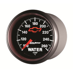 AutoMeter Gauge Water Temp 2-1/16in. 100-260 Deg. F Digital Stepper Motor Chevy Red Bowtie Black