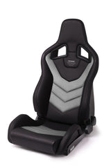 Recaro Sportster GT Driver Seat - Black Vinyl/Cloud Grey Suede