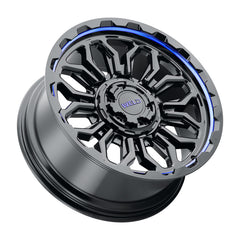 Weld Off-Road W170 20X9 Flare 6X135 6X139.7 ET00 BS5.00 Gloss Black MIL Blu 106.1