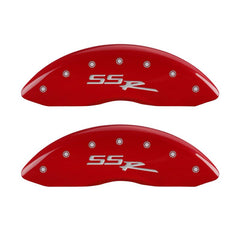 MGP 4 Caliper Covers Engraved Front & Rear SSR Red finish silver ch